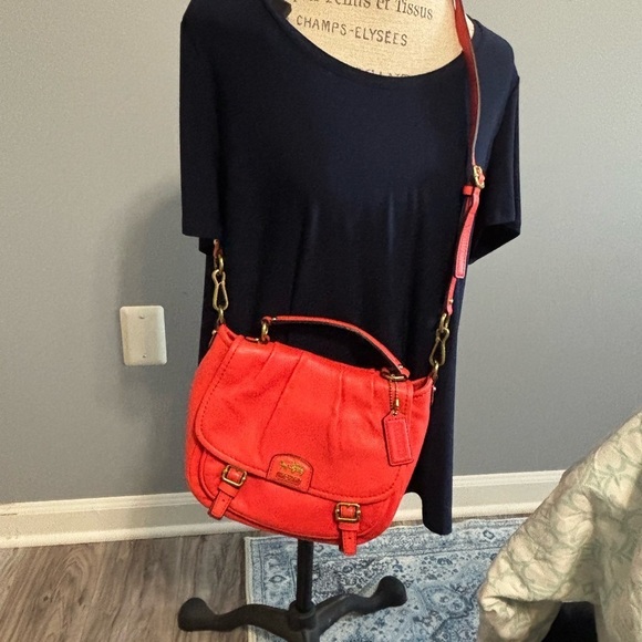 Coach Handbags - Coach 1941 Red Leather Crossbody Satchel Annabella Bag